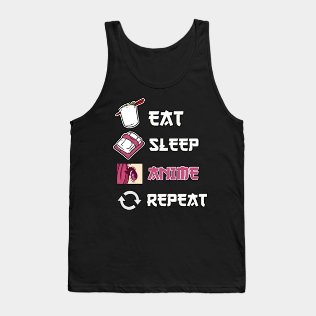 Eat Sleep Anime Repeat Anime Merch Ramen Otaku Gift Anime Tank Top by TheTeeBee